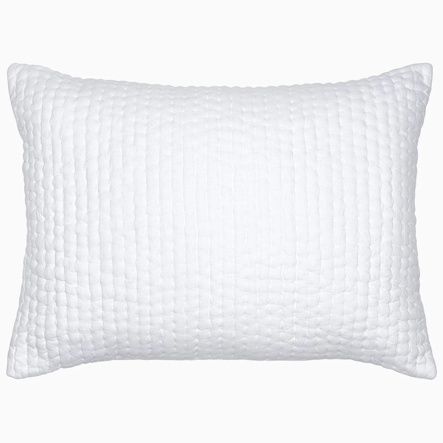 Housse de coussin tissée simple Vivada King Size Blanc