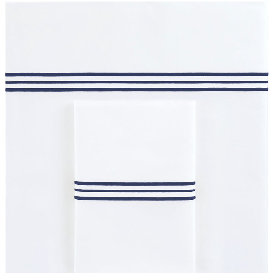 Drap plat Trio Queen Indigo