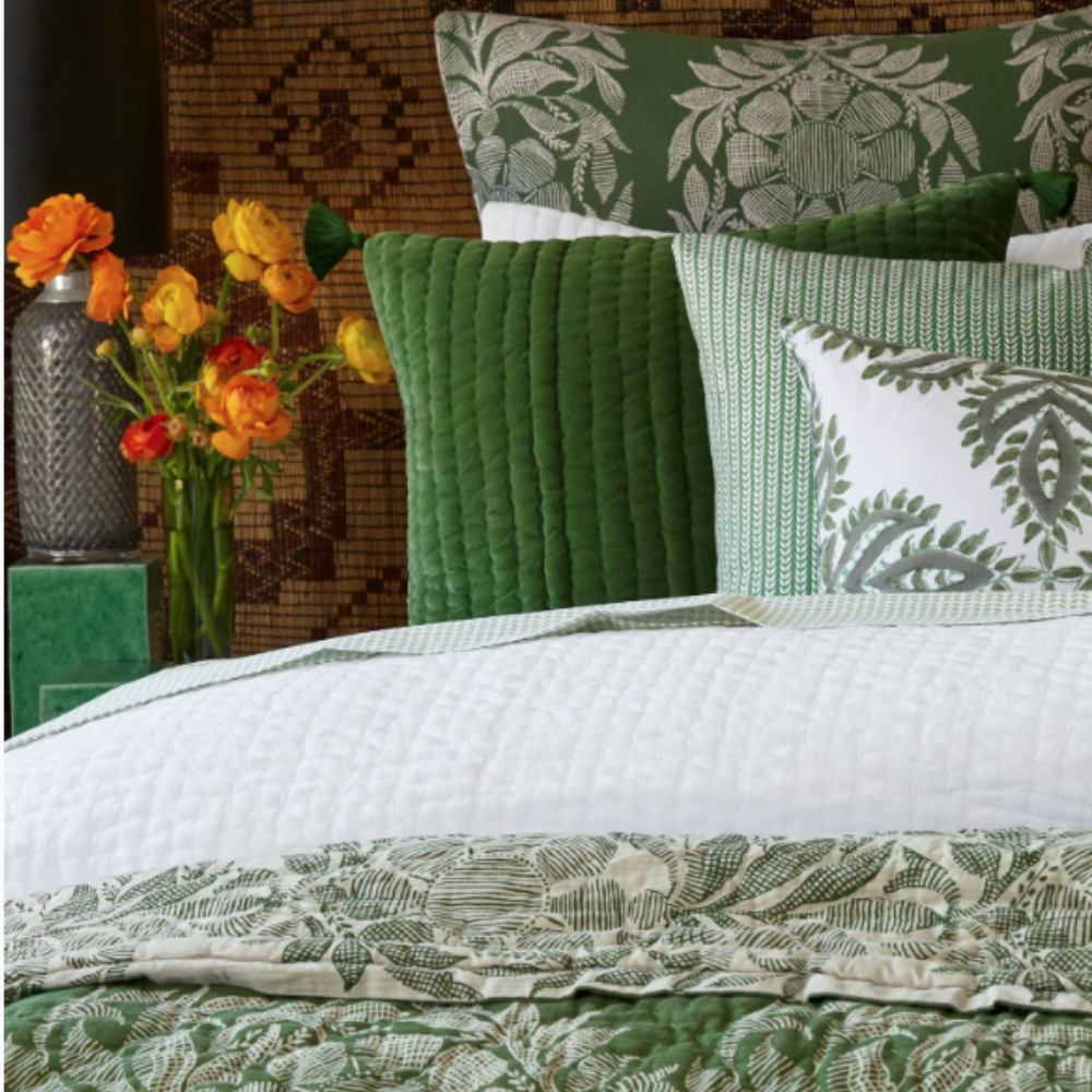 Coussins décoratifs en velours matelassés à la main