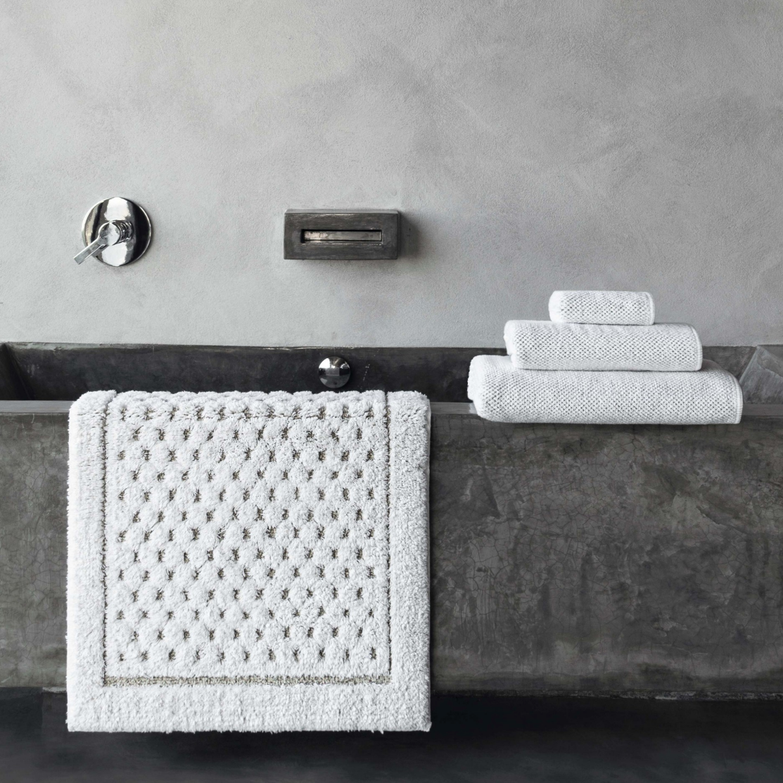 Tapis de bain gaufré en lin
