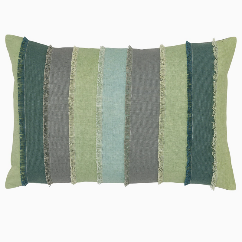 Fringed Sage Kidney Deco Cushion