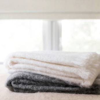Jeté en mohair brossé fin